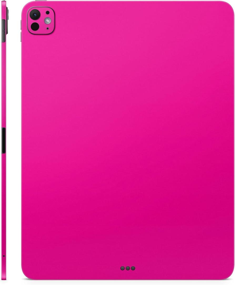 Skin Compatible with Apple iPad Pro 13 (M4) 2024 - Solid Hot Pink - Premium 3M Vinyl Protective Wrap Decal Cover - Easy to Apply | Crafted in The USA by MightySkins