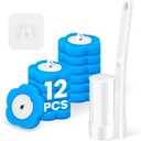 KOKL Disposable Toilet Brush, Toilte Wand Kit, Toilet Bowl Cleaner Brush with 12 Wand Refills, Toilet Cleaning Supplies, Toilet Brush and Storage Caddy, Toilet Cleaning System for Bathroom Maintenance