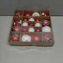 Valentines Day Decorations, 21pcs Ball Shaped Valentine Ornaments for Tree, Xmas, Love Day and Wedding Anniversary Party (Red)