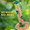 iBorn Bird Feeders Seed Catcher for Outside Hanging 6 Port Bird Feeder for Cardinal Birds Aluminium Metal,Green Finishing 14 Inch 6 Port (Seed is not Included)