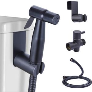 Handheld Bidet Sprayer for Toilet, Premium Jet Spray for Toilet with Adjustable Water Pressure, Muslim Shower for Personal Hygiene(Black)