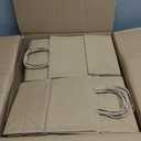 100 pcs Brown Paper Gift Bags with Handles 8x4.5x10 Brown Kraft Paper Bags, Party Favor Bags Sacks, Recyclable Medium Gift Bags with Handles Bulk