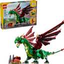 LEGO Creator 3 in 1 Medieval Dragon Toy - Building Toy with 3 Build Options, Dragon, Sea Serpent, or Phoenix - Fantasy Set for Kids, Boys and Girls, Ages 9+ - Gift Idea for Birthdays - 31161