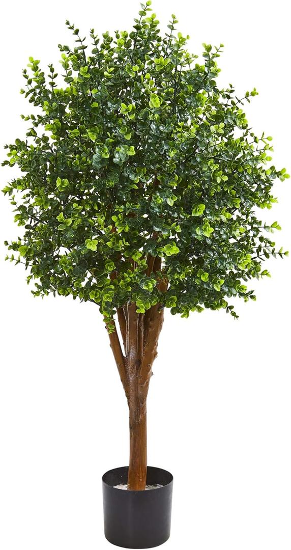 Nearly Natural 4 Eucalyptus Artificial UV Resistant Indoor/Outdoor Silk Trees, Green, 18x20x4 Ft