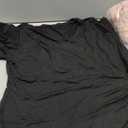 Amoretu Women Summer T Shirts Short Sleeve Curved Hem Solid Color Tops(Black, XL)