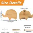 MOROBOR 6PCS Elephant Shaped Wooden Knobs Single Hole Beech Wood Handles Cupboard Cabinet Pulls for Chest of Drawers with Screws& Expansion Tube