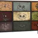 VASICAR Dresser for Bedroom with 9 Deep Fabric Drawers, Wide TV Stand Storage Cabinet, Colorful Chest of Drawers for Closet, Nursery, Entryway, Hallway (Pattern)