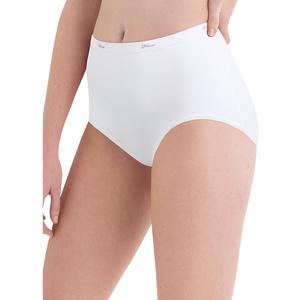 Hanes Women's Underwear Brief Pack, 10-Pack, Full-Coverage Brief Panties, Moisture-Wicking Underwear for Women (9, White)
