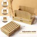 Bamboo Bread Slicer for Homemade Bread Adjustable Width Slicing Guides, Compact Loaf Cutter for Perfect Slices