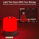 Red Light Therapy Night Light for Sleep Aid, 635nm Red Light for Sleep 5-Level Dimming & 4 Lighting Tempatures Support, Rechargeable LED Bedside Night Light for Adults & Kids Bedroom
