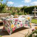 Flowers Butterfly Spandex Tablecloth for Rectangular Tables, Fitted Tablecloth 4FT Stretch Spandex Table Covers for Folding Tables, Wrinkle Resistant Table Protector for Party Weddings BBQ