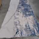 Washable Area Rugs 5'x7' Non-Slip Modern Abstract Soft for Living Room Entryway Bedroom Nursery, Print Pattern, Blue Grey Navy Gray