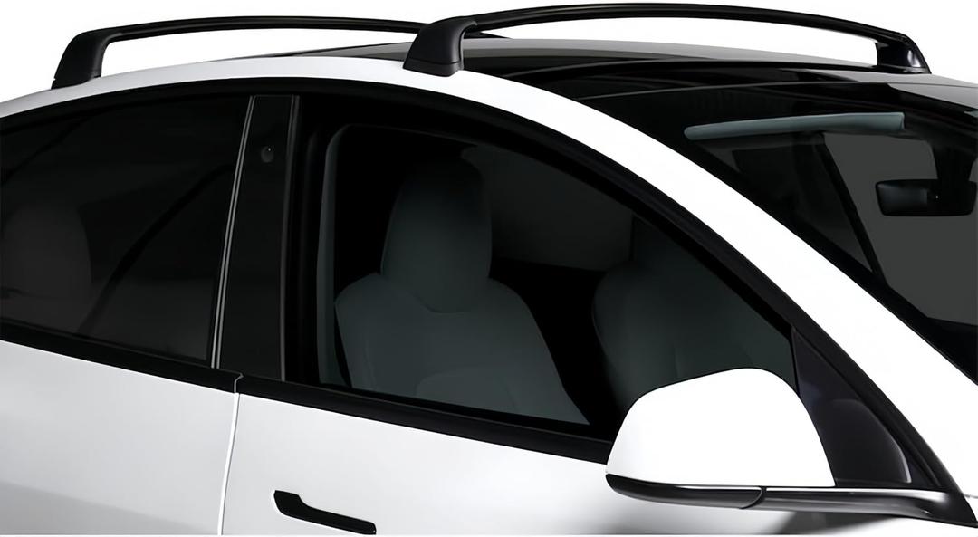 Frani Roof Rack for Tesla Model Y 2020-2027 - Lockable Aerodynamic Aluminum Cross Bars, Easy No-Drill Installation, Anti-Theft Locks Included