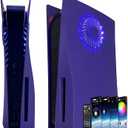 Faceplate for PS5 with RGB Light Strip and Dust Filter for Cooling Vents DOBEWINGDELOU 400+ Effects LED Light Ring Console Cover for PS 5 Disc Edition DIY Decoration Kit Accessories Purple