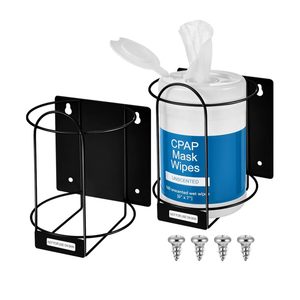 Maxcheck 2 Pack Wall Mounted Wipes Holders, Wall Brackets for Cleaning Wipes, Space-saving Organizer for Kitchen, Bathroom, Household, Office, Hospital, Gym, Public Restrooms(Black)