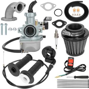 YOXUFA 22mm PZ22 Carburetor Carb with 7/8 Twist Throttle Cable Grip for 125cc 110cc Apollo RFZ Coolster SSR TaoTao CRF50 Xpro Pit Dirt Bike ATV Quad 4 Stroke Chinese Parts (Black)