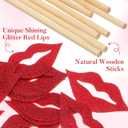 Cabilock 20 Pcs Lips Photo Props on Sticks for Parties Wedding Birthdays Fun Lipstick Decoration Festival Photobooth Accessories