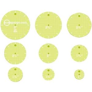 Sue Spargo Creative Stitching Templates - Nine Piece Set, ''Circles Easy''