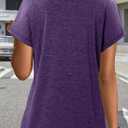 onlypuff Casual Womens Top Short Sleeve Summer Shirts Cute Tee Shirt Loose Tunic Top 2025 Fashion Trendy (L)