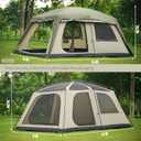Vidalido 8-10 Person Camping Tent with 3 Door 2 Room Large Family Cabin Tents, Double Layer Waterproof Portable Glamping Tent, Big Tents for Outdoor Picnic Camping Hiking and Family Gathering