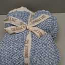 Snuggle Sac Blue Throw Blankets for Couch, Reversible Super Soft Warm Blankets Cozy Knit Blanket Fuzzy Plush Throws for Sofa, Bed, Gift, Heather Blue, 50 x 60 inches