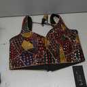 KRISHNA Sabyasachi V Cut Elegant Women's Readymade Saree Blouse Georgette Multi Embroidered Fabric Tunic Top Indian (L)