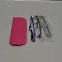 JJWELL 3 Pack Blue Light Blocking Reading Glasses for Women, Anti Eyestrain/ Computer Glare UV 400 Filter Readers with Spring Hinge, Lightweight Rimless Tinted Metal Blue Rays Eyeglasses (3.50)