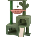 AIWIKIDE 37.4" Cactus Cat Tree Tower with Twin Cat Condos for Indoor Cats, AllinOne Activity Center with Cat Scratching Post Cozy Sleeping Perch Hammock and Toy Balls,Green
