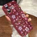 MOWIME Compatible with iPhone 17 Case with Finger Strap, Flower Butterfly Shockproof Soft TPU Protective Cover for Women Girls, Slim Anti Scratch Case for iPhone 17 6.3 Inch, Wine Red