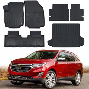 Floor Mats for 2018-2024 Chevy Equinox/GMC Terrain (Not for EV),2 Rows Floor Mats & Seat Back mats & Trunk mat for Chevy Equinox Accessories6 Pcs Mats Full Set