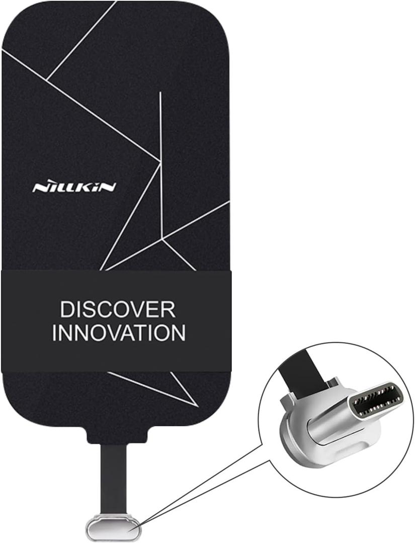 Nillkin Wireless Charging Receiver and Adapter, Qi Wireless Charger Receiver Module for Google Pixel 3A XL, Samsung Galaxy A13/A14/A15/A42, LG and Other USB C Phones, Type C Long