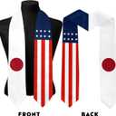 2 x Japan Flag International Students Graduation Sash Stole Scarves 180 X 13 CM/70 X 5 INCHES Double Sided Graduation Decoration Item