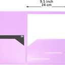 2 x Youngever 6 Pack Heavy Duty Plastic Two Pocket Folders, Heavy Duty Plastic 2 Pocket Folder (Mauve)