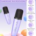 YLL Upgraded Mini Karaoke Machine with 4 Wireless Microphones Toy for Kids, Birthday Gifts for Girls Boys, Portable MP3 Player for Ages 3, 4, 5, 6, 7, 8, 9, 10, 11, 12+ Year Old Party (Purple)