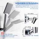 YDmeet Shower Head Holder, Adjustable Handheld Brass Shower Head Bracket, Wall Mount Holder, Drill Free Glue Installation (Polished Chrome)