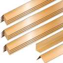 Therwen 30 Pcs Aluminum Alloy Metal Molding Corner Guards 48 x 1.2 x 1.2 Inches Wall Corner Guard Protectors with 90 Angle Door Frame Cabinet Baseboard Protector for Edge Wall Decoration (Golden)