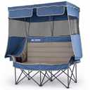Huskfirm Double Camping Chair with Canopy Shade, Folding Camping Couch Blue