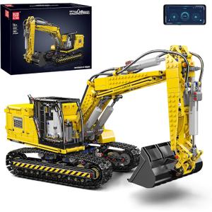 Mould King 13112 Upgraded RC Excavator Building Sets, 2169+ Pieces Building Model Kits, App Remote Control Construction Truck Excavator Science Kits with Motor, STEM Engineering Toys for Teens Adults