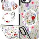 Toycamp for iPhone 16e Case Compatible with Magsafe - Cute Design 360 Magnetic Ring Holder Stand Kickstand Funny Garden Girly Pretty Fashion TPU Phone Covers for Women Tenn Girls