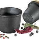 Zassenhaus Cast Iron Spice Grinder Set with Beech Wood Lid, Spice Mill, Herb and Seed Grinder, 3 Inches (Black)