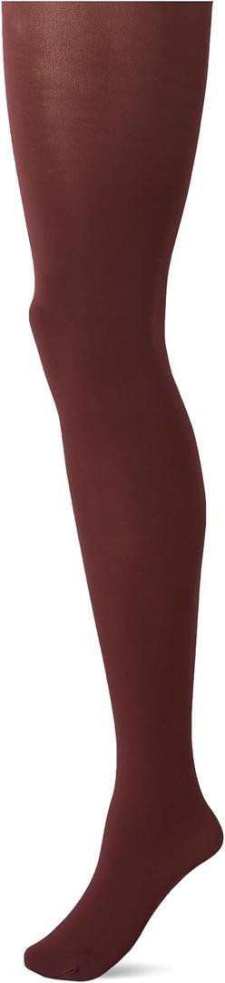 HUE Women's Super Opaque Tights With Control Top (3, Burgundy)