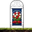 Garden Flag Holder Stand Yard Flag Holder Metal Flag Stand Outdoor Flag Pole Holder for Outside House Seasonal Garden Flag Stake for Lawn Holiday Decor