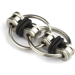 Tom's Fidgets Original Flippy Chain Fidget Toy - Perfect for ADHD, Anxiety, and Autism - Bike Chain Fidget Stress Reducer for Adults and Kids (2 Pack, Black)