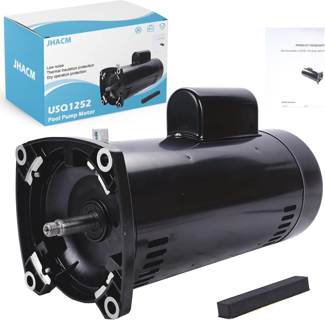 USQ1252 2.5HP Pool Pump Motor Compatible with Century A.O. Smith Hayward Super PumpSuper IIMax - floHayward Northstar Pump Round Flange Pool Motor Single Speed 48Y Frame, 230V