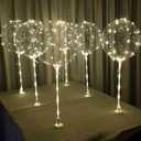 Lightsfever warm white 6pc LED Light up Balloon with sticks, stands and batteries, Table top centerpieces for party, Thanks giving, no helium required DIY Kit (warm white)
