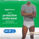 Amazon Basics Maximum Absorbency Incontinence Underwear for Men with Leak Protection and Odor Control, Disposable, Small/Medium, 60 Count (3 Packs of 20)
