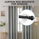 Curtain Rod Holders No Drilling, (12-Pack) No Screw Self Adhesive Curtain Rod Brackets, Nail-Free Adjustable Curtain Rod Hooks, Stick on Wall Hanging Hold Up to 20lbs