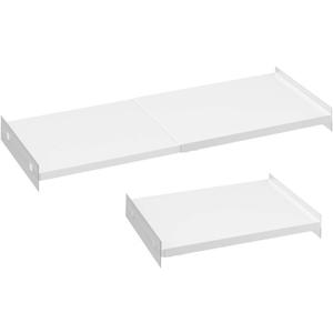 Expandable Closet Shelves, Adjustable Metal Closet Organizers and Storage Shelves for Wardrobe, Kitchen Pantry, Shoe Rack, (2 Pack,W11.81 x L: 17 "to 31") (White)