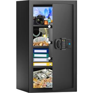 6.2 Cuft Large Fireproof Safe Box, Home Safes Water and Fireproof, Digital Fire Safe with Combination Lock, Spare Keys, Smart Alert and Mute Mode, Steel Safes for Home Ammo Money Valuables
