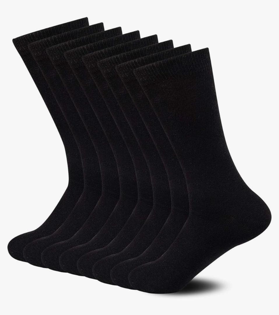 Sock Amazing Unisex Bamboo Rayon Socks Super Soft Black Crew Socks 8 Pack 10-13